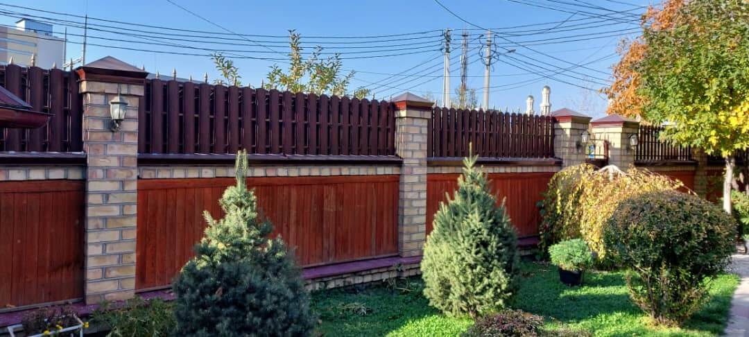 Забор из штакетника 90м Красный Каштан фото1 в Вельске