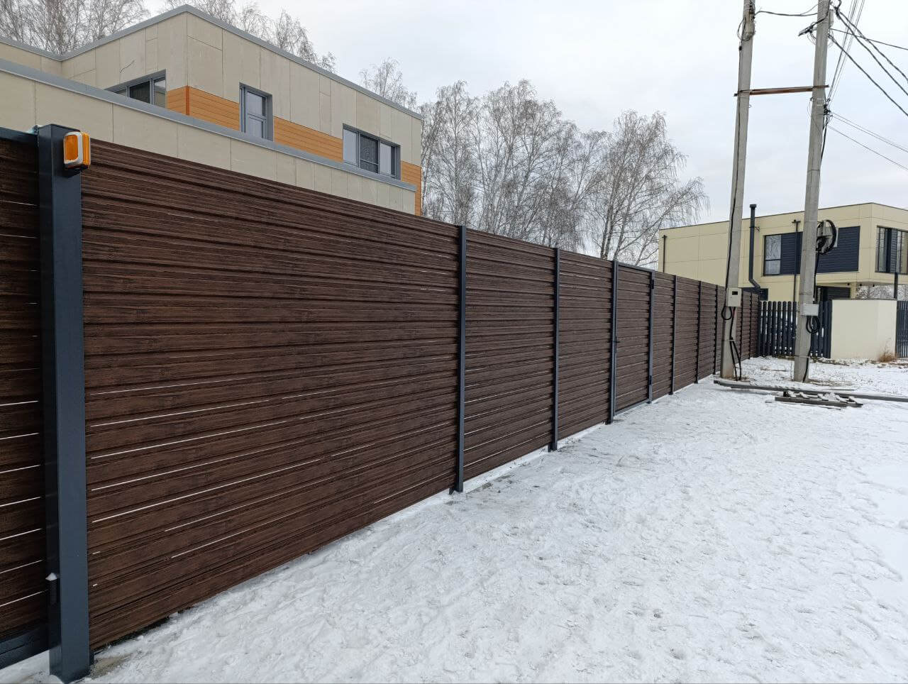 Забор-ранчо из евроштакетника 58м Темный Каштан 3D Принтек фото 4 в Вельске